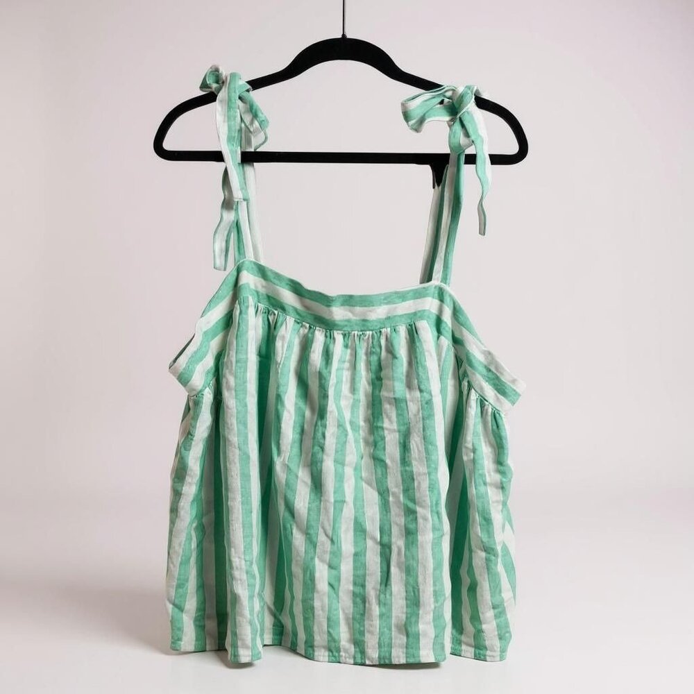 Stoney Clover‎ Lane X Target Womens Striped Tie Strap Tank Top S Green & White